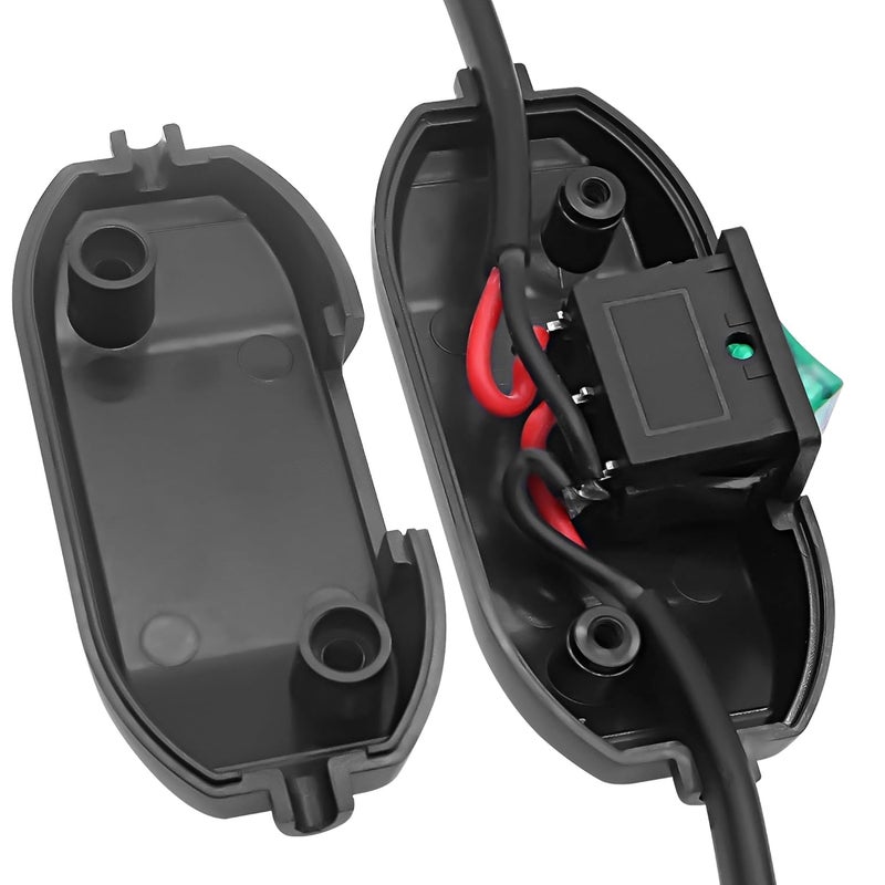 XMSJSIY Inline Cord Switch 12V 24V/3A Toggle ON/Off Rocker Button Switch with Prewire on Both End Green LED for Lamp- 0.5M/1.6FT -2PCS - Image 4